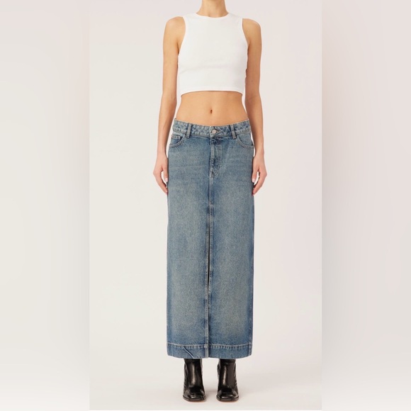 DL1961 Women's Blue Denim Maxi Skirt - Picture 5 of 9